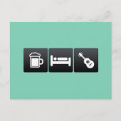 Trinken, Schlafen und Ukuleles Postkarte (Vorderseite)