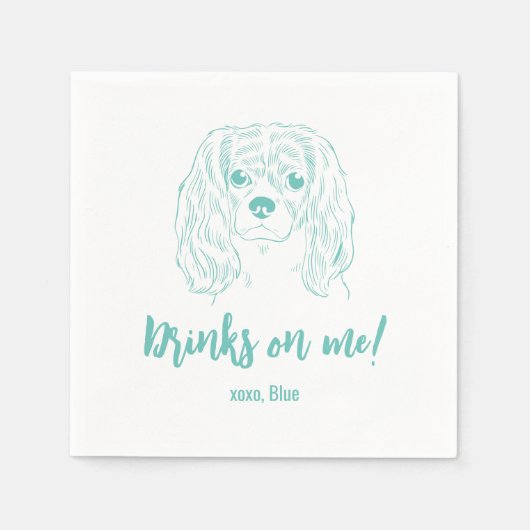 Trinken Sie auf mich! Cavalier Spaniel Wedding Nap Serviette (Vorderseite)
