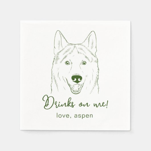 Trinken Sie auf mich! Husky Wedding Napkins Serviette (Vorderseite)