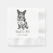 Trinken Sie auf mir Hund maßgeschneiderte Cocktail Serviette (Vorderseite)
