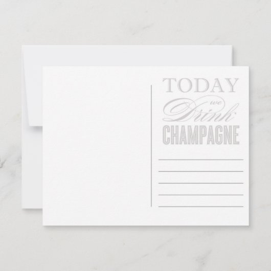 Trinken Sie Champagner und Tanz auf der Postkarte (Rückseite)