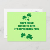 TRINKEN SIE DAS GRÜNE BIER NICHT! POSTKARTE (Vorne/Hinten)
