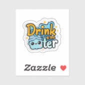 Trinken Sie den durchsichtigen Aufkleber | Funny H (Blatt)