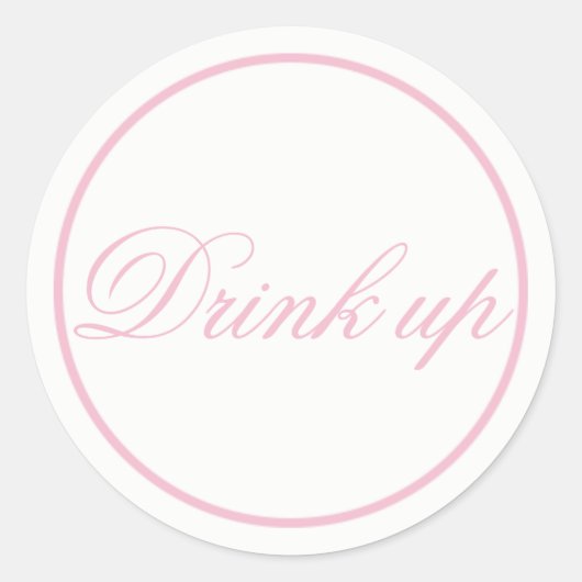 Trinken Sie den Hochzeitsticker Rosa Runder Aufkleber (Vorderseite)