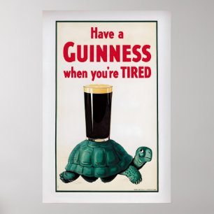 Trinken Sie ein Guinness, wenn Sie müde sind  Vint Poster