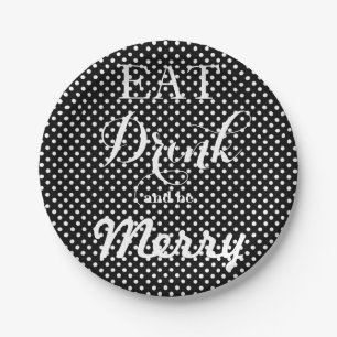 Trinken Sie Getränke und seien Sie Merry Paper Pla Pappteller