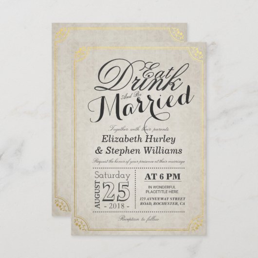 Trinken Sie Getränke und seien Sie Verheiratet Dam Einladung (Vorne/Hinten)