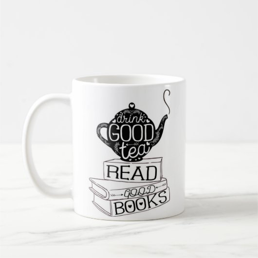 "Trinken Sie gute Tee-… "- weiße Tasse (Links)