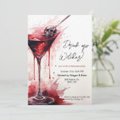 Trinken Sie Hexen blutige Halloween-Cocktails Part Einladung (Stehend Vorderseite)