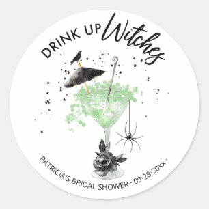 Trinken Sie Hexen Cocktail Halloween Brautparty Runder Aufkleber