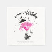 Trinken Sie Hexen Cocktail Halloween Brautparty Serviette (Vorderseite)