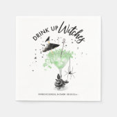 Trinken Sie Hexen Cocktail Halloween Brautparty Serviette (Vorderseite)