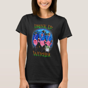 Trinken Sie Hexen Flamingo Hexe Vibes Halloween Co T-Shirt