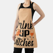 Trinken Sie Hexen glückliche Halloween-Orange Schürze (InSitu)