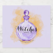 Trinken Sie Hexen Lila Aquarelltränke Schaumweinetikett (Einzelnes Label)