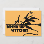 Trinken Sie Hexen Polka Dot Halloween Einladung (Rückseite)