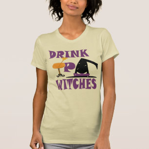 Trinken Sie Hexen Wein Funny Spooky Halloween T-Sh T-Shirt