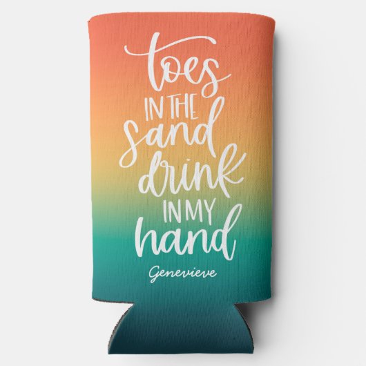 Trinken Sie in meiner Hand Niedliche Typografie Re Selters Dosenkühler (Rückseite)