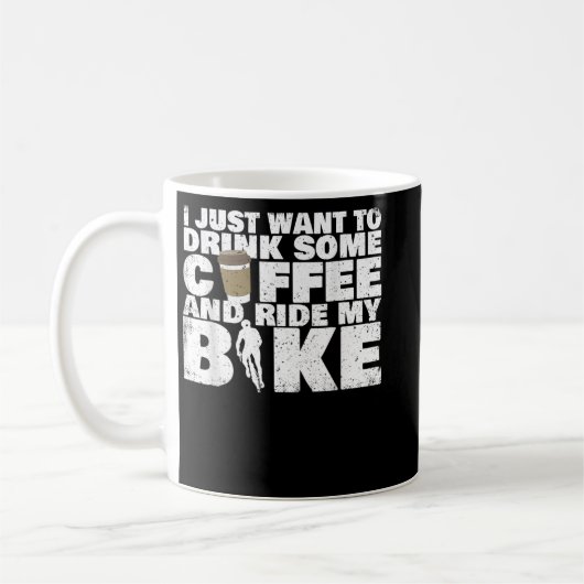 Trinken Sie Kaffee und fahren Sie mit dem Fahrrad Kaffeetasse (Links)