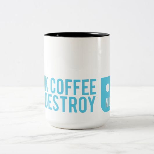 Trinken Sie Kaffee und zerstören Sie Zweifarbige Tasse (Mittel)