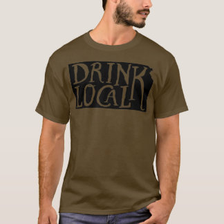 Trinken Sie lokale Kansas Staat Kontur Handwerk Bi T-Shirt