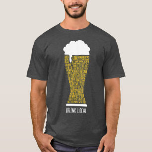 Trinken Sie lokalen Iowa Kunstauto T-Shirt