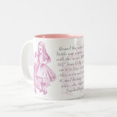Trinken Sie mich! Alice im Wunderland-Tassen-Rosa Zweifarbige Tasse (Vorderseite Links)