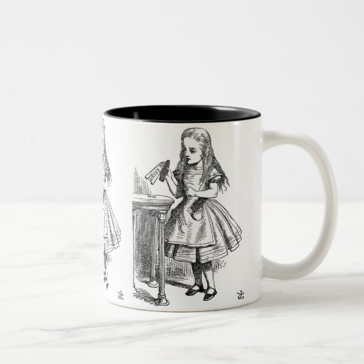 Trinken Sie mich (Alice im Wunderland) Zweifarbige Tasse (Rechts)