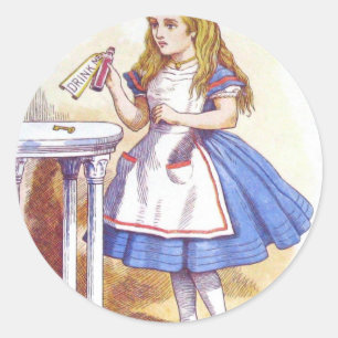 Trinken Sie mich, Alice! Runder Aufkleber