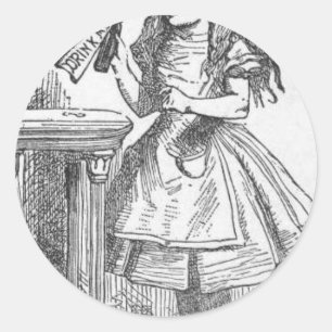 Trinken Sie mich, Alicen im Wunderland Runder Aufkleber