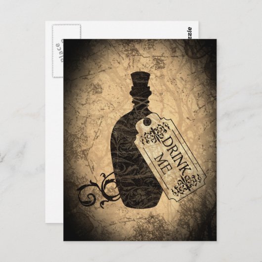 Trinken Sie mich Flasche Postkarte (Vorne/Hinten)