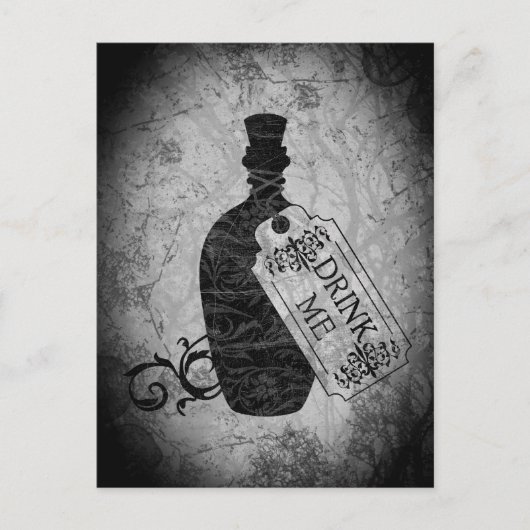 Trinken Sie mir Flasche Grau Postkarte (Vorderseite)