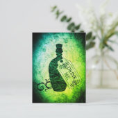 Trinken Sie mir Flasche grüne Postkarte (Stehend Vorderseite)