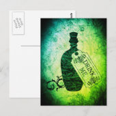 Trinken Sie mir Flasche grüne Postkarte (Vorne/Hinten)
