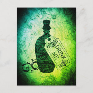 Trinken Sie mir Flasche grüne Postkarte