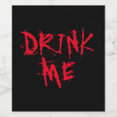 Trinken Sie mir rote Bluttypografie lustige Hallow Weinetikett (Einzelnes Label)