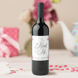 Trinken Sie mir Vintage Alice im Wunderland Spielk Weinetikett