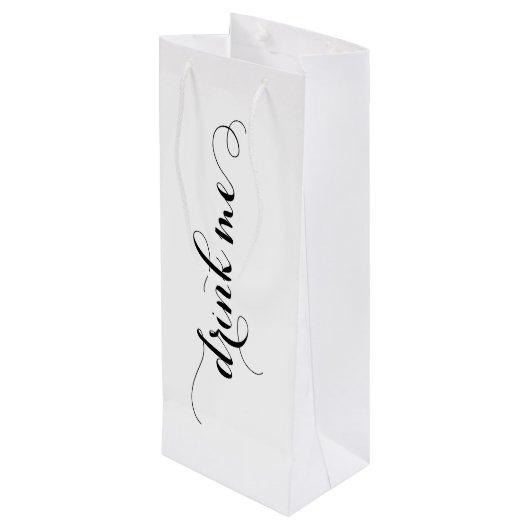 Trinken Sie mir Weinbeutel Geschenktüte Für Weinflaschen (Rückseite Schrägansicht)
