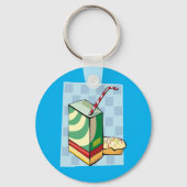 Trinken Sie mit einem Strohdach-Schlüsselanhänger Schlüsselanhänger (Vorderseite)