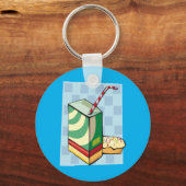 Trinken Sie mit einem Strohdach-Schlüsselanhänger Schlüsselanhänger (Vorderseite)