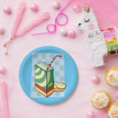 Trinken Sie mit einem Strohpapier-Teller Pappteller (Party)