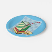 Trinken Sie mit einem Strohpapier-Teller Pappteller (Schrägansicht)