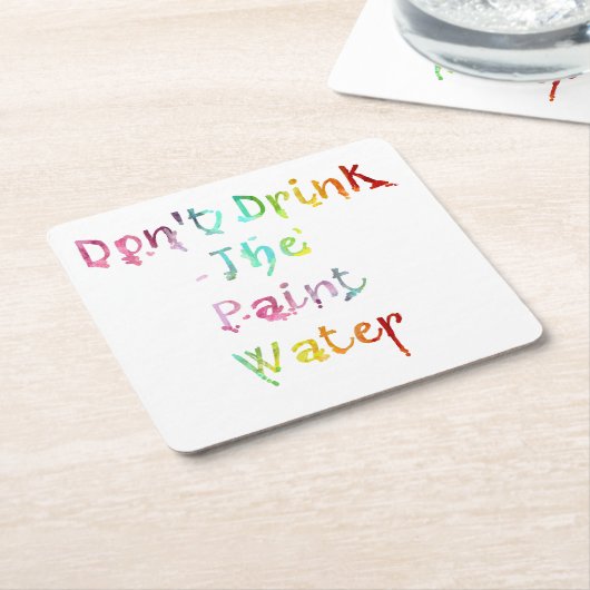 Trinken Sie nicht das Farben-Wasser Rechteckiger Pappuntersetzer (angewinkelt)