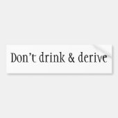 Trinken Sie nicht u. leiten Sie ab Autoaufkleber (Vorne)