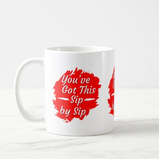 Trinken Sie Schluck für Schluck Motivation Kaffeetasse (Links)