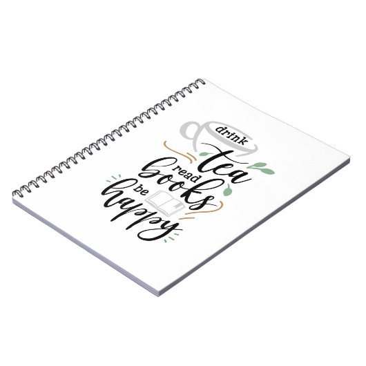 Trinken Sie Tee lesen Bücher glücklich sein (Linke Seite)