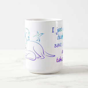Trinken Sie Tee Rettend Tiere und nehmen Sie Nicke Kaffeetasse