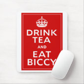Trinken Sie Tee und essen Sie Biccy ~ Briten-Spaß Mousepad (Mit Mouse)
