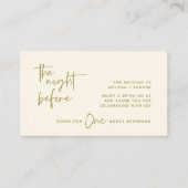 Trinken Sie Ticket Erwachsene Getränke die Nacht v Begleitkarte (Vorderseite)