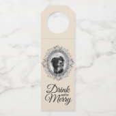 Trinken Sie und seien Sie froh Urlaub Silber Rahme Flaschenanhänger (Vorderseite)